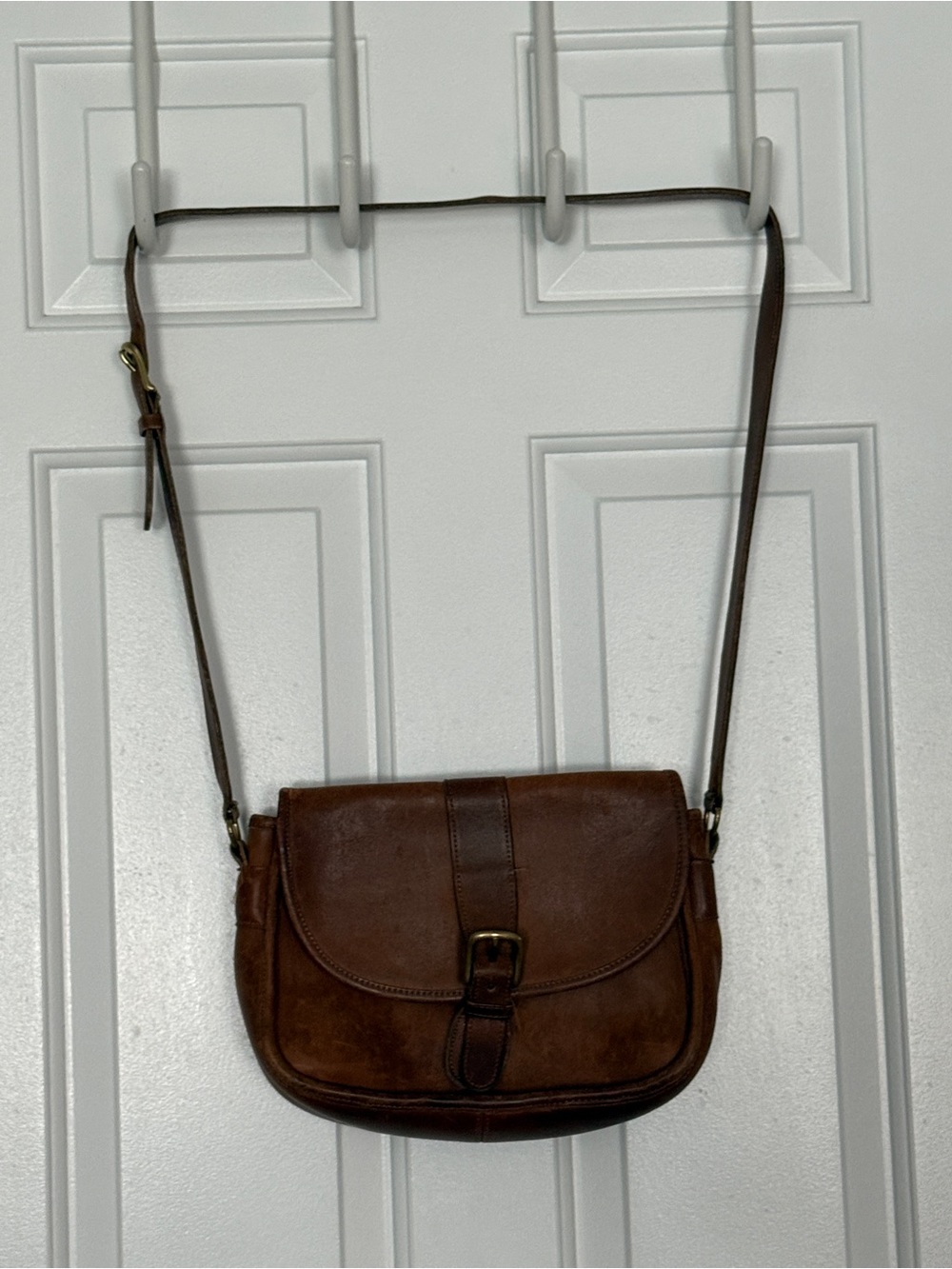 Coach Brown Leather Flap Crossbody Bag